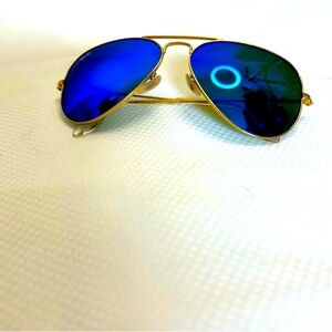 SOLD Ray-Ban aviator multicolored lens with case and new cleaning cloth